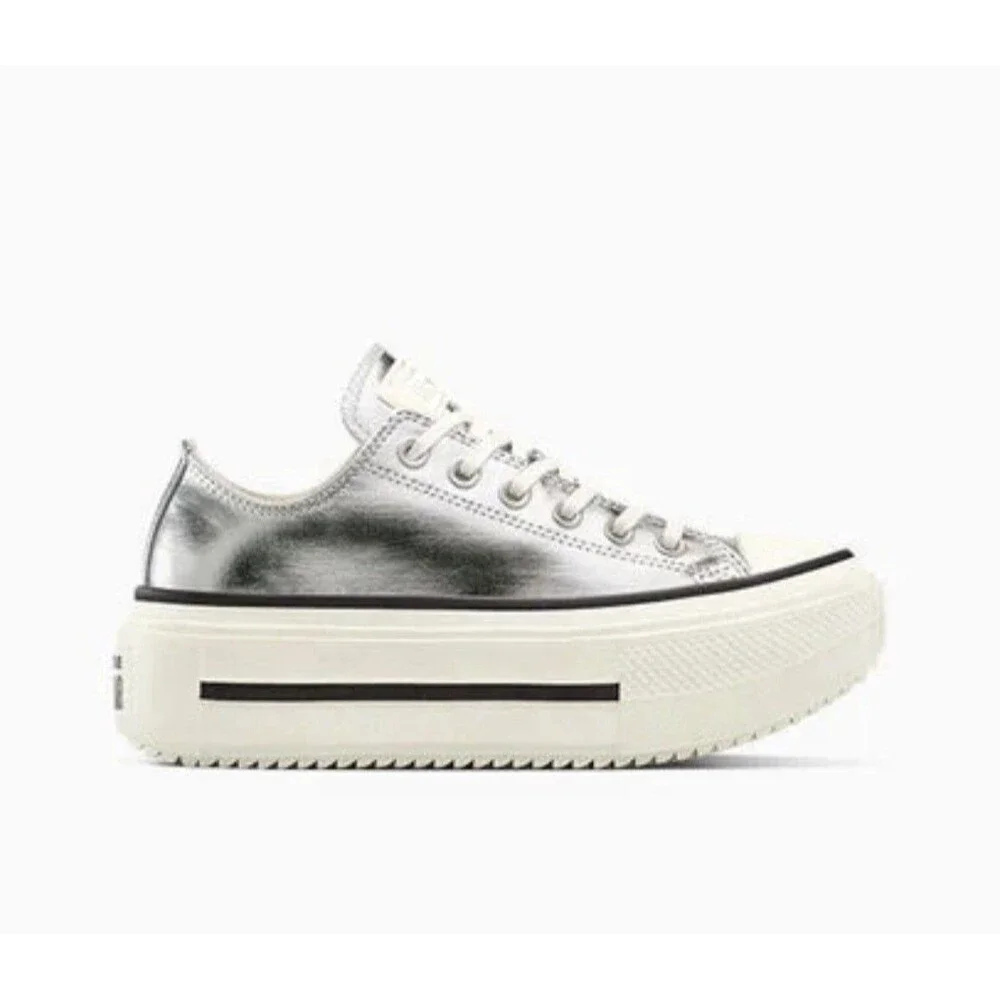 CONVERSE W/9.5 M/7.5 Chuck Taylor All Star Lift Double Stack Platform Metallic